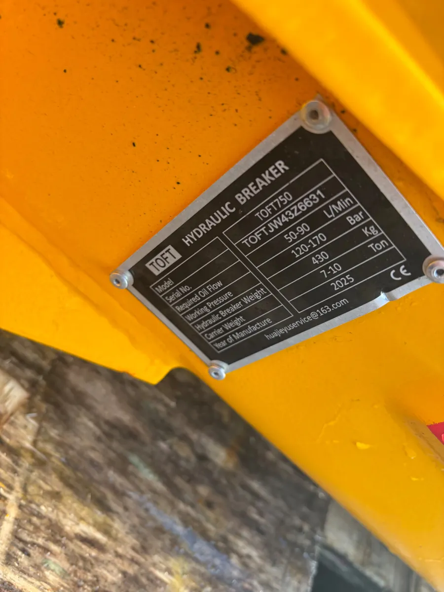 Unused Toft 750 rock breakers suit 7-10t digger - Image 4