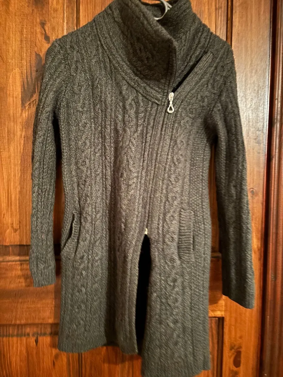 Aran Islands Knitwear Dark Green Wool Sweater Dres - Image 1
