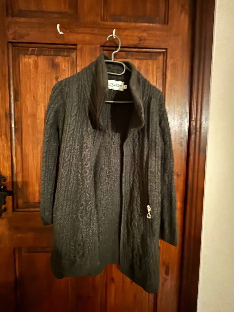 Aran Islands Knitwear Dark Green Wool Sweater Dres - Image 3