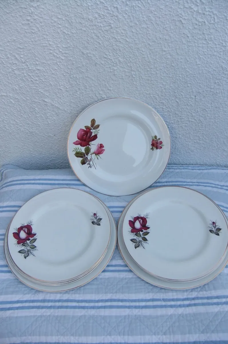 Arklow Pottery Autumn Rose Plates x 6 - Image 1
