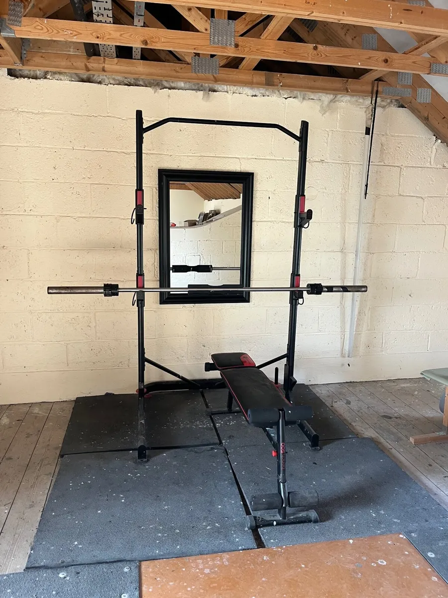 20KG Barbell, Squat Rack & Adjustable Bench - Image 2