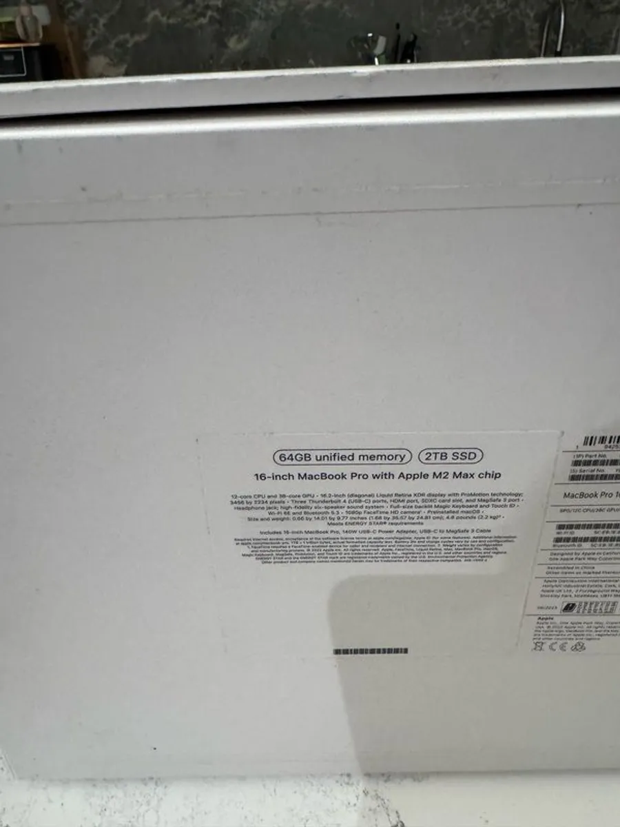 MacBook Pro 16" M2 Max 64GB Ram 2TB - Proof of Receipt - Image 3