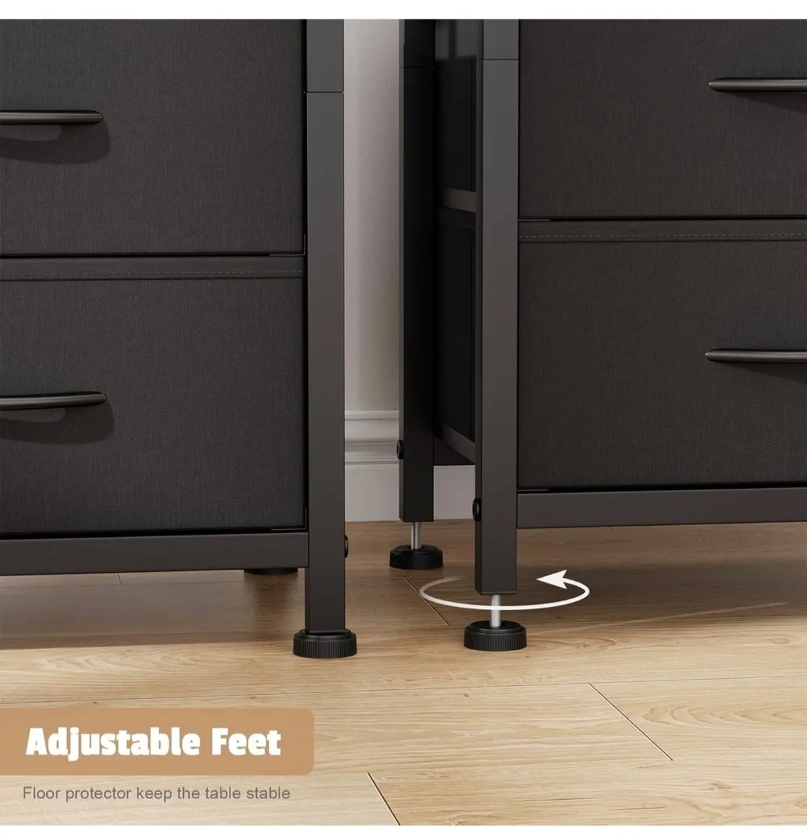 Set of 2 Bedside Table with Charging Station 40cm - Image 2
