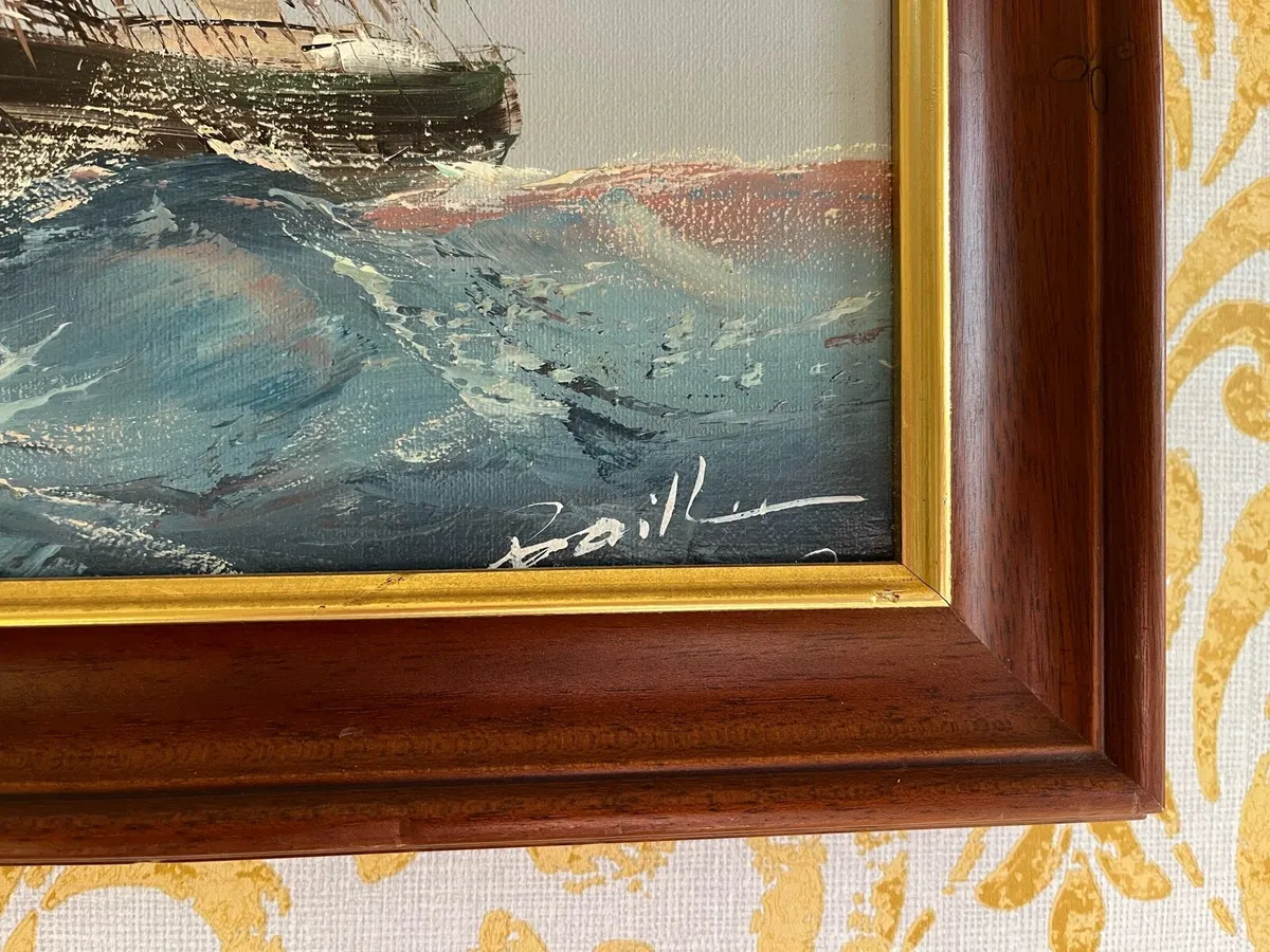Signed Framed Oil Painting - Image 4