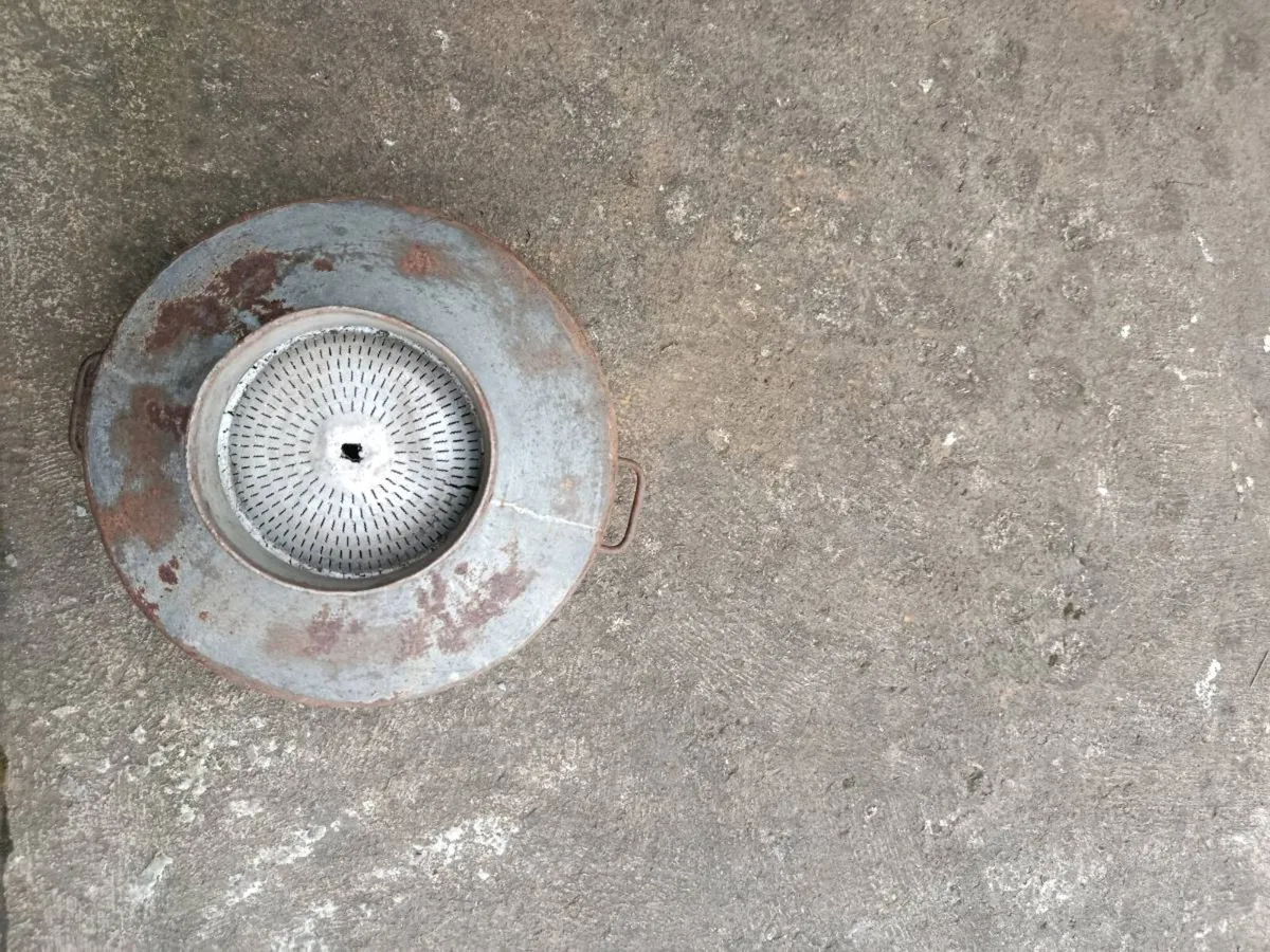 Vintage stainless steel milk strainer - Image 2