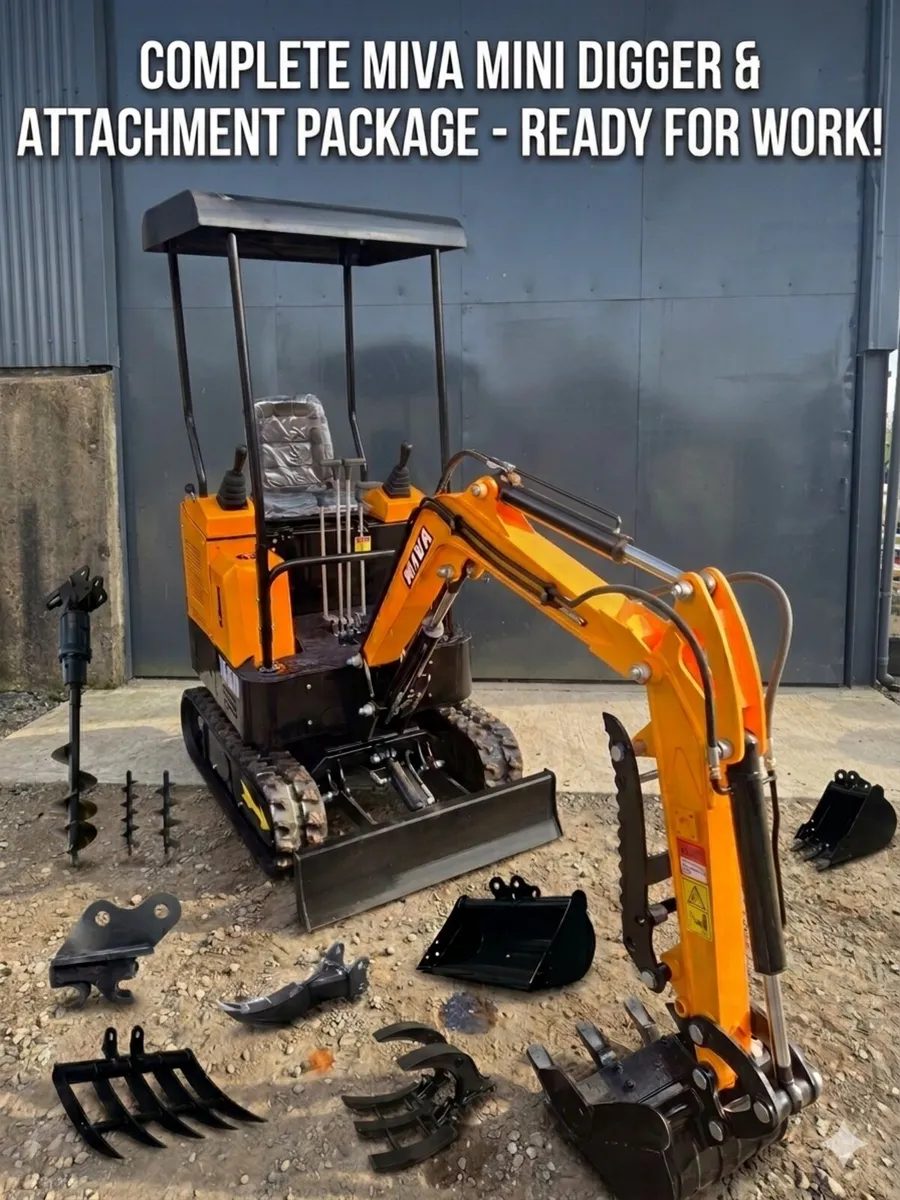 Mini Digger 1.5 Ton Diesel Full Attachments NO VAT - Image 1