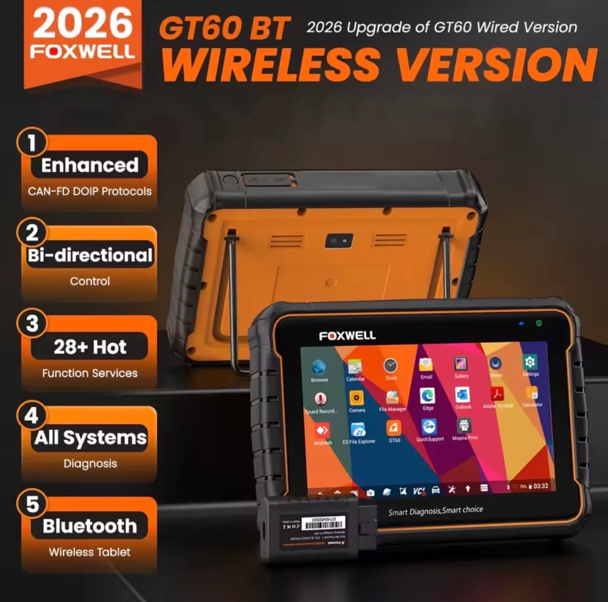 2026 new FOXWELL GT60 OBD2 Bidirectional - Image 1