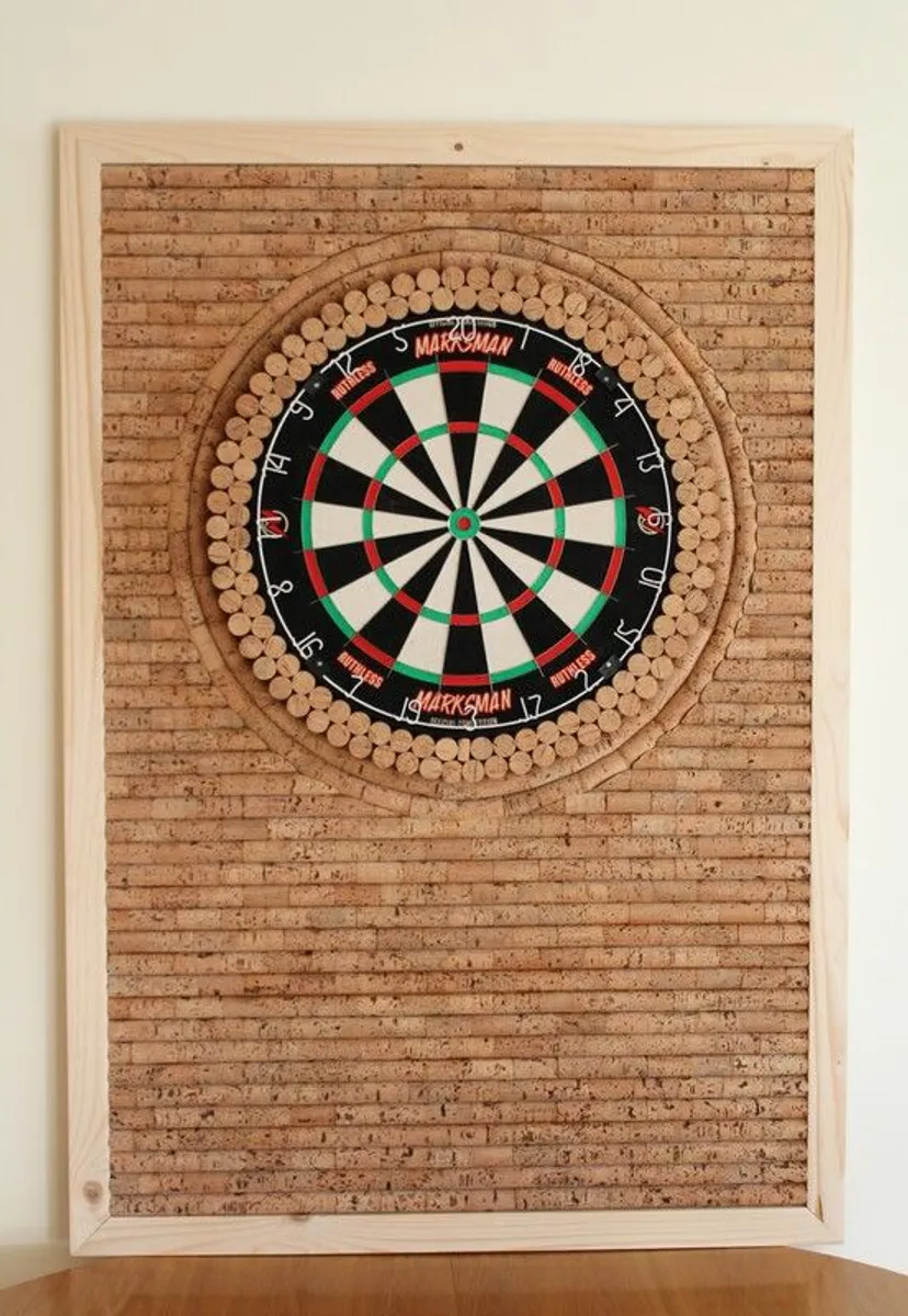 Hand-Made Cork Dartboard Wall Protector - Image 1