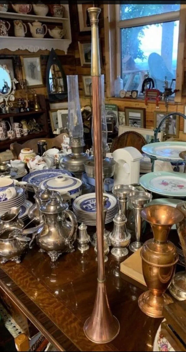 Vintage brass and copper hunting horn