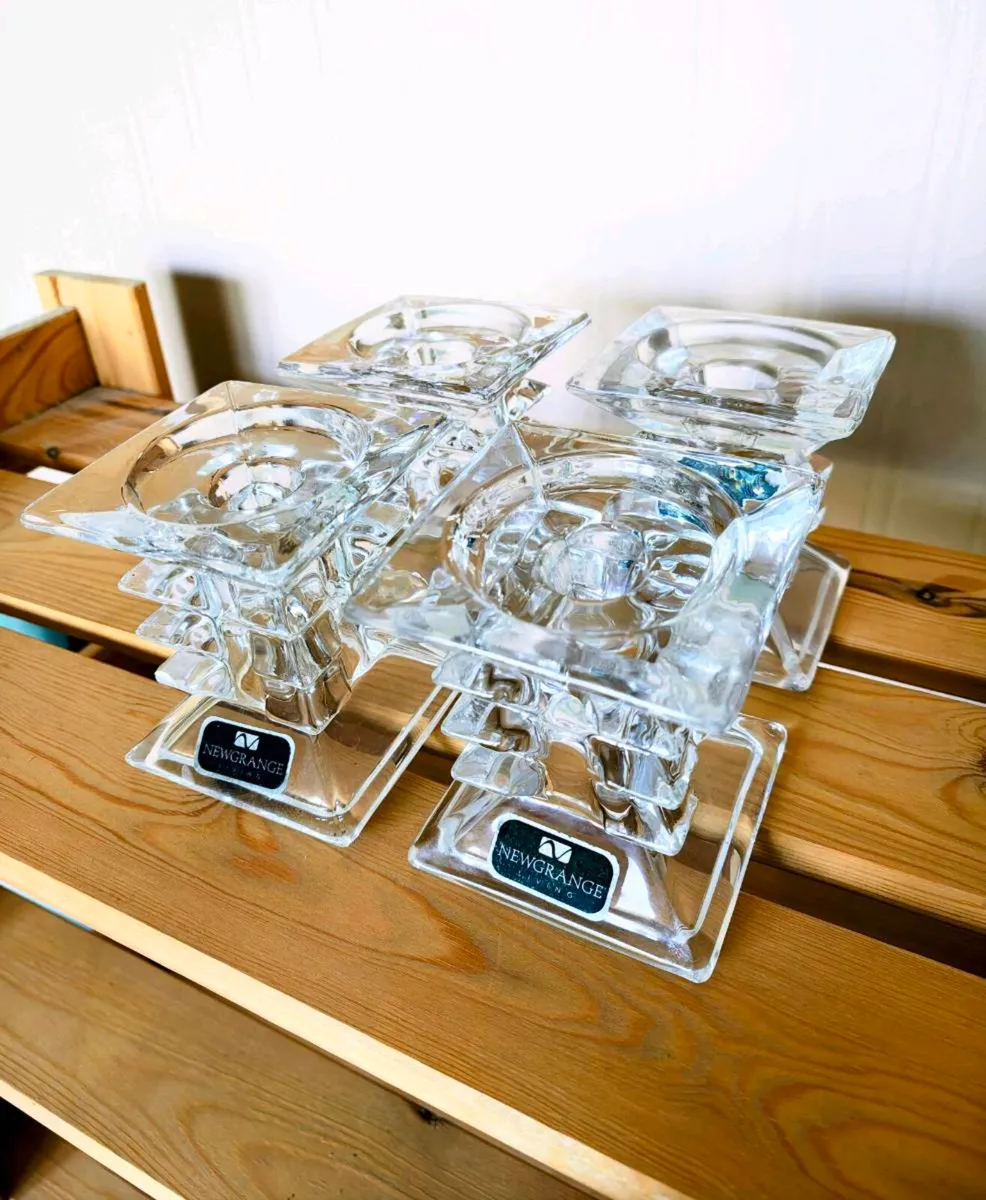 Newgrange Living Crystal Candle Holders x4 - Image 1