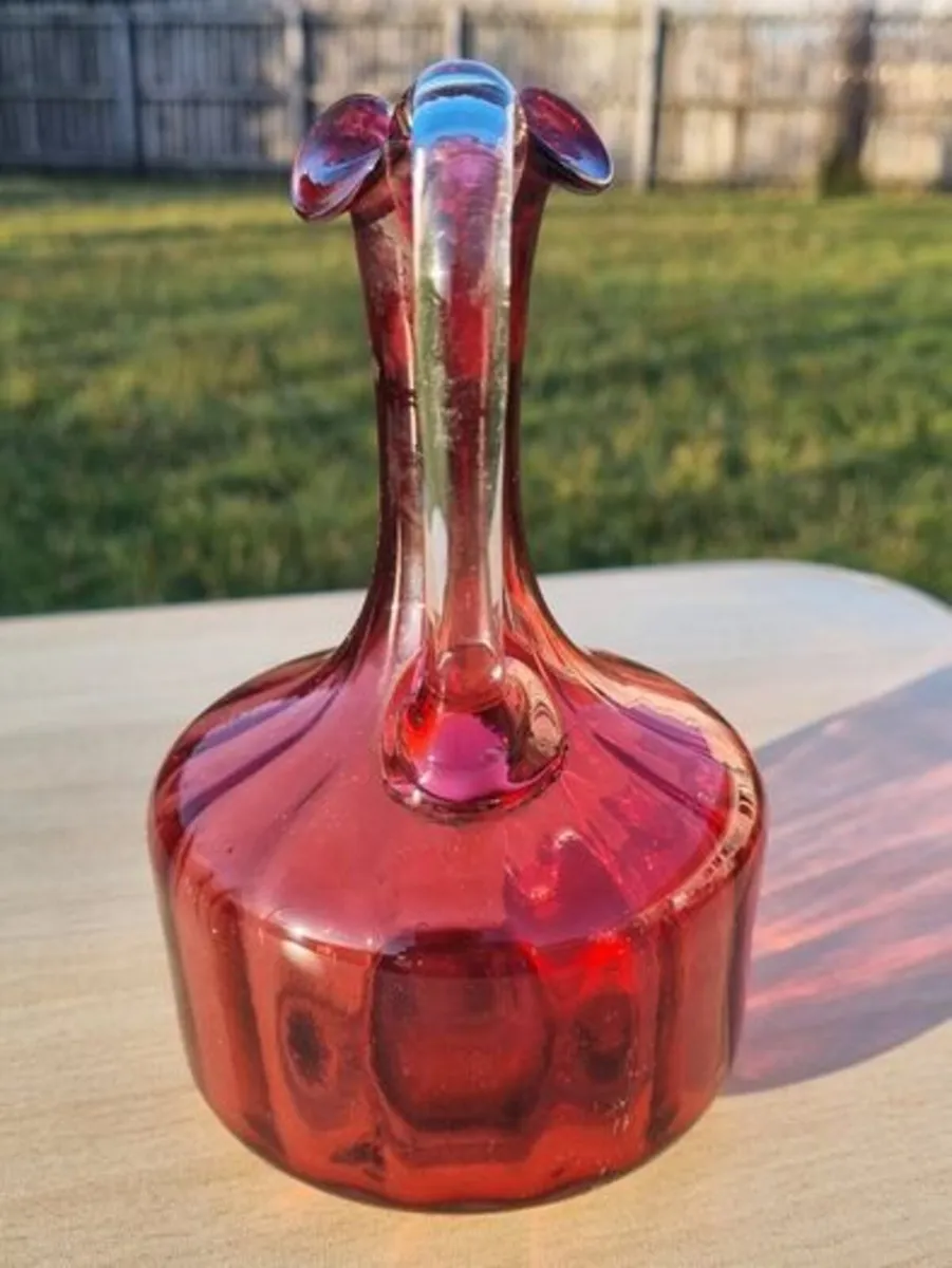 Vintage Ruby Glass Jug - Image 4