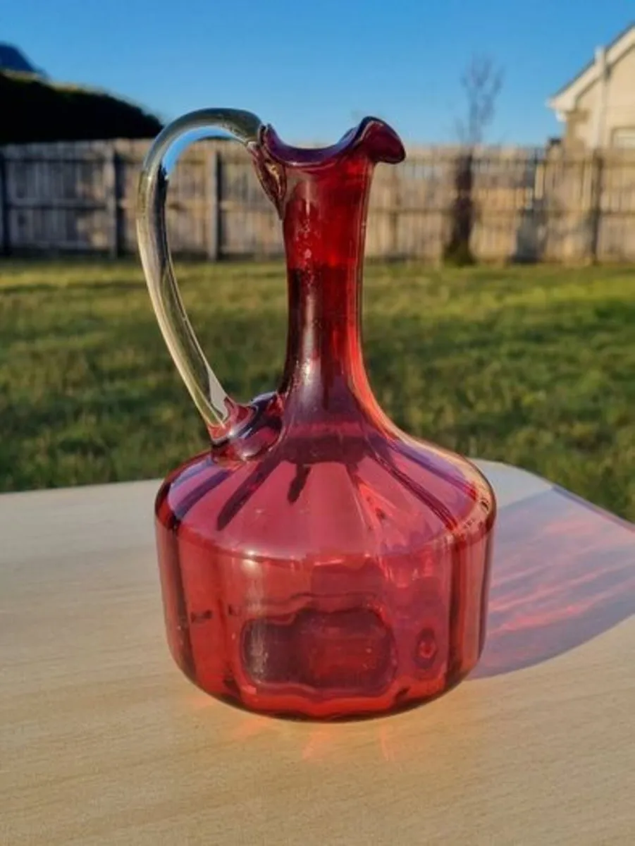 Vintage Ruby Glass Jug - Image 1