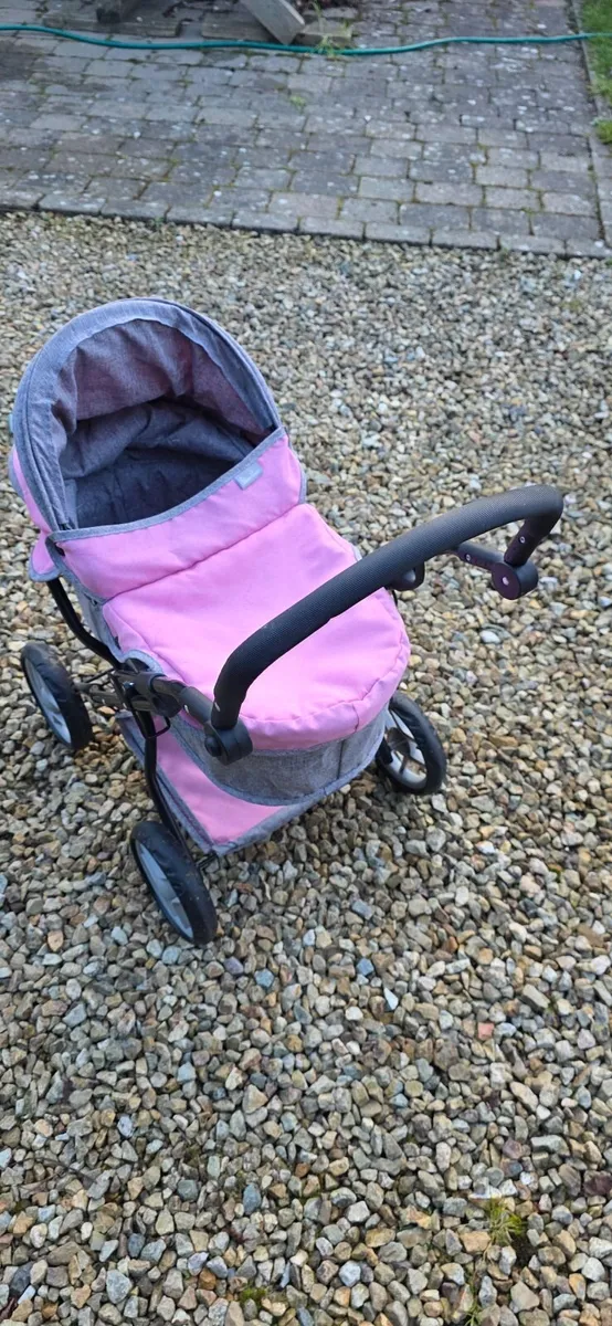 Kids Silver Cross Pink Toy Pram - Image 2