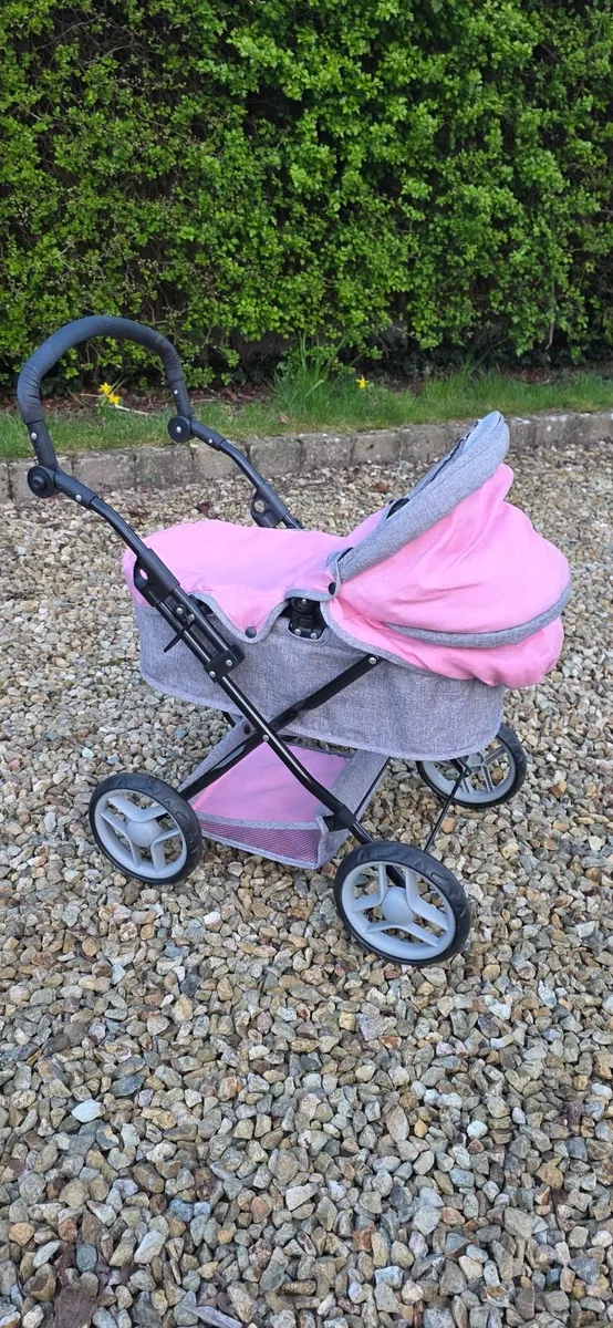 Kids Silver Cross Pink Toy Pram - Image 1