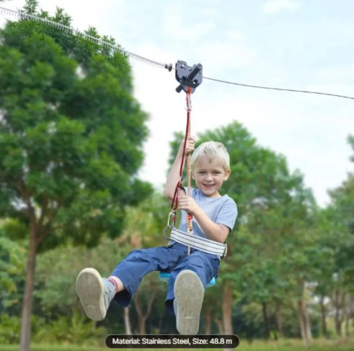 Zipline Kit for Kids and Adult, 48.77 m Zip Line - Image 4