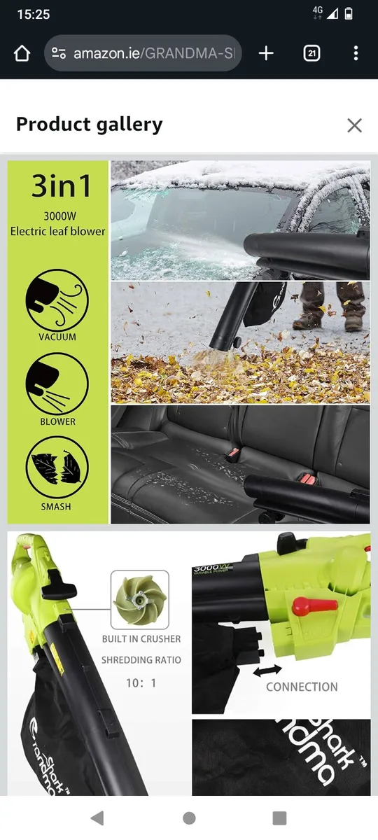 3 in 1 vacuum, blower, mulcher leaf blower - Image 4