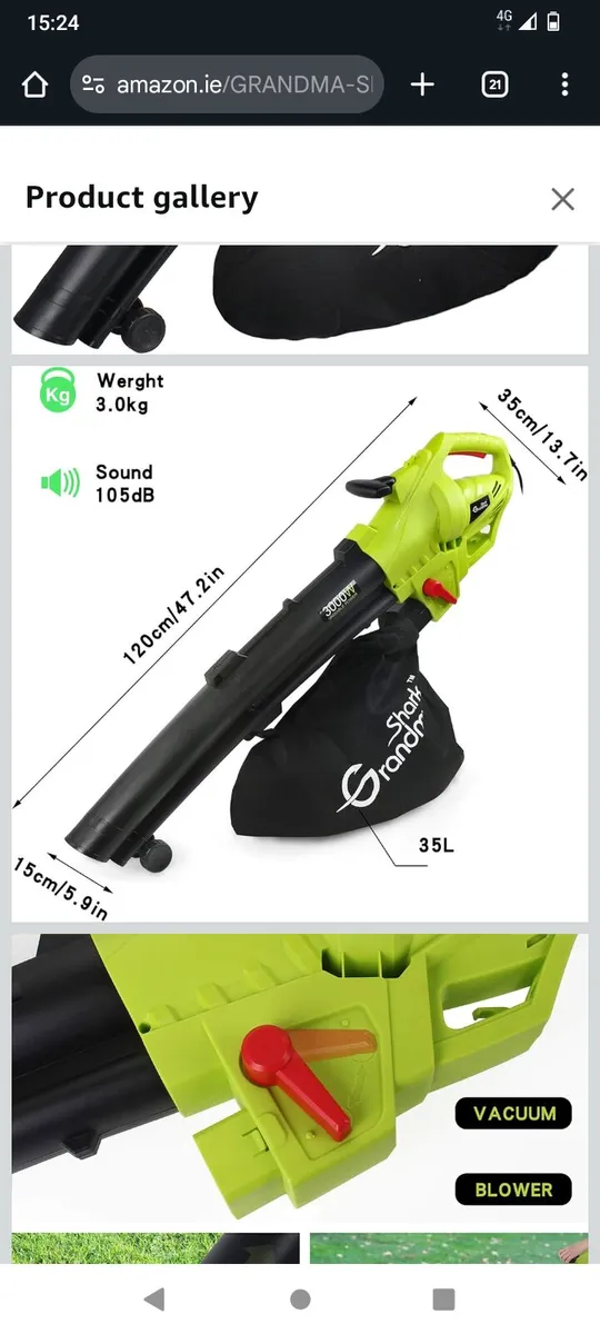 3 in 1 vacuum, blower, mulcher leaf blower - Image 2