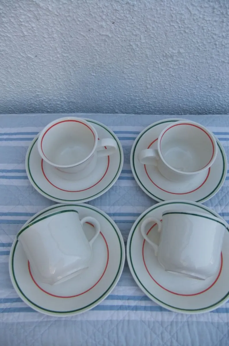 Arklow Pottery Retro Cups & Saucers x 4 - Image 4
