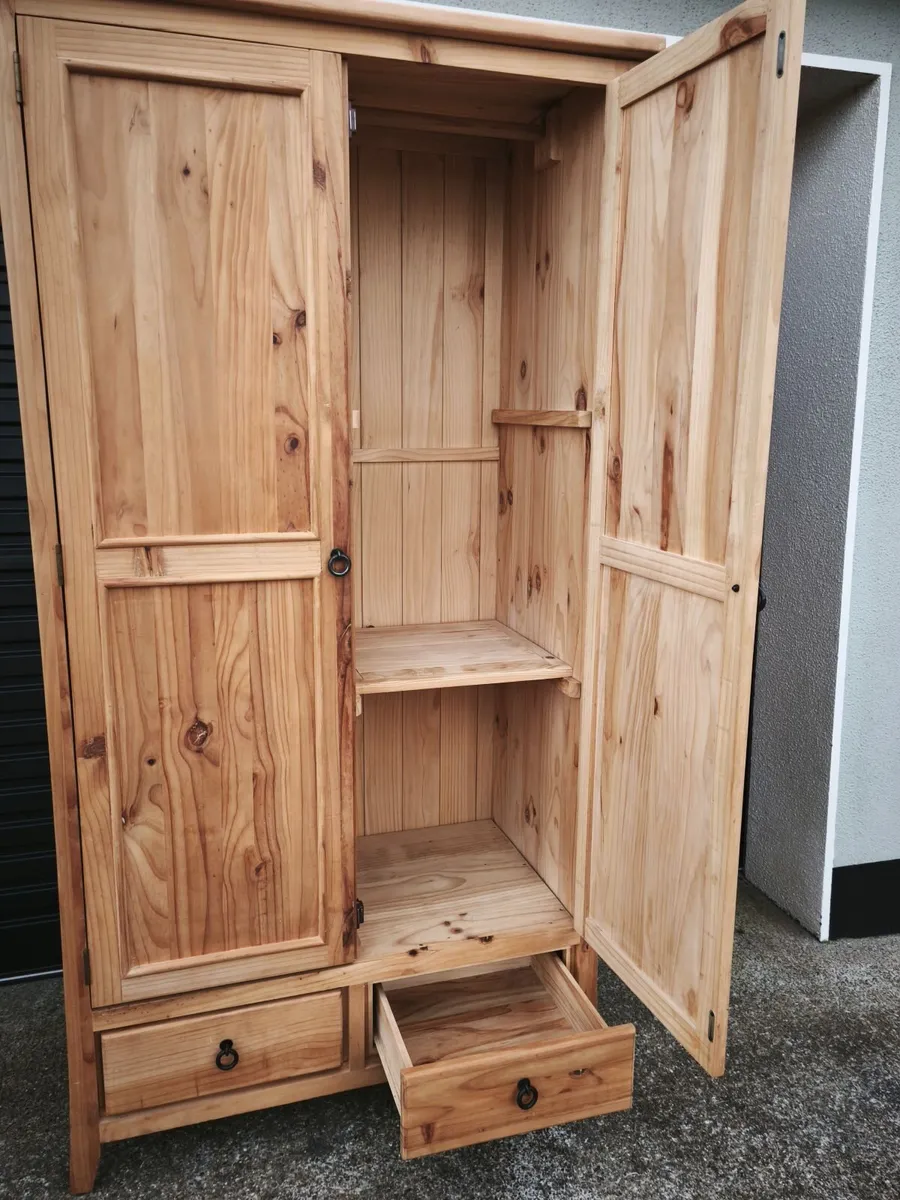 Solid Wood Wardrobe. Unvarnished. - Image 4