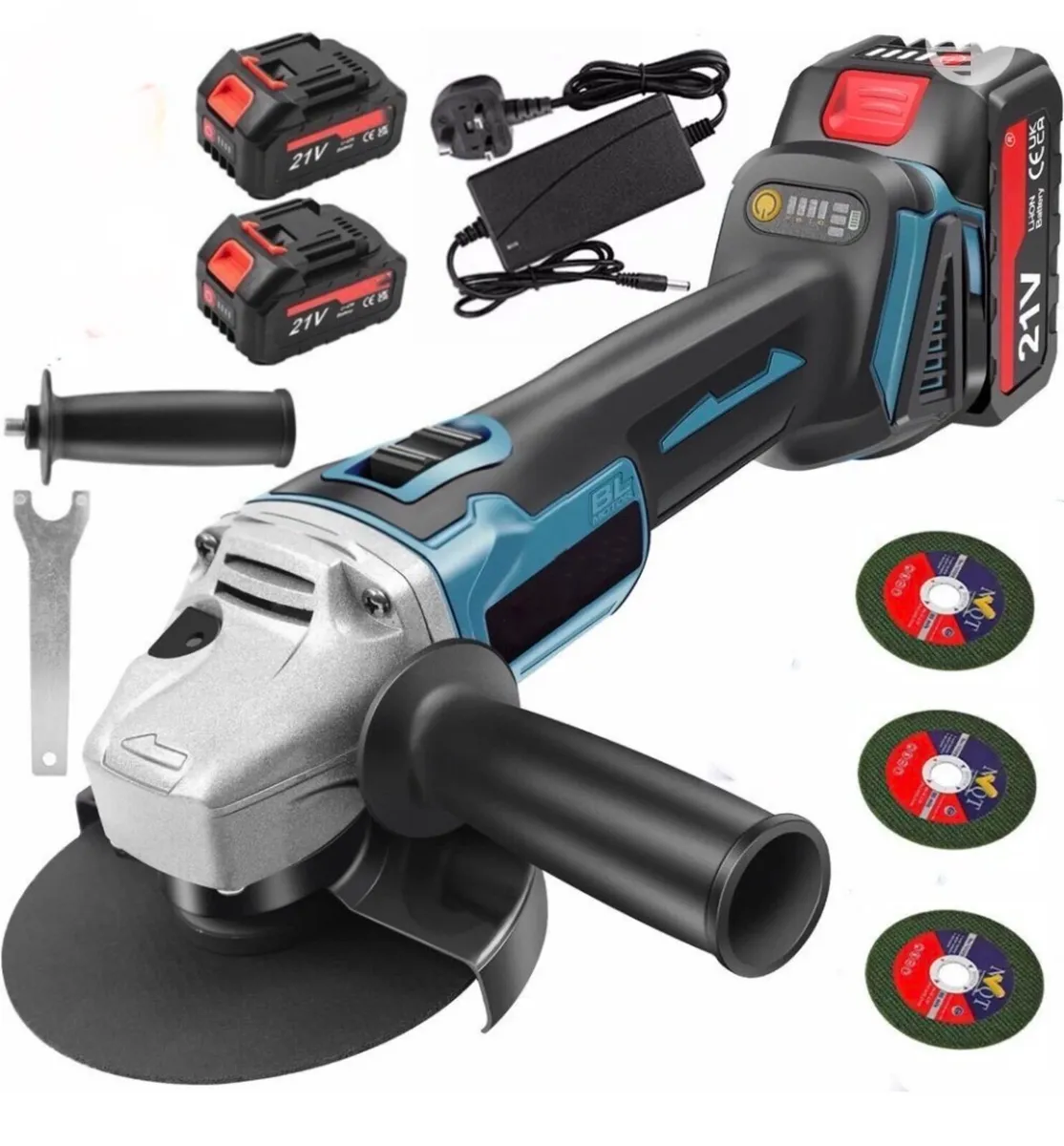 NEW 125mm Cordless Angle Grinder & 2 Batteries 6” - Image 1