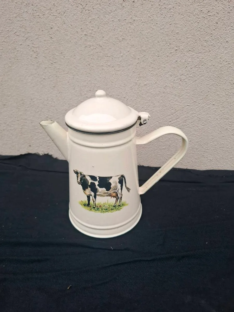 Cow enamel tea pot postage possible