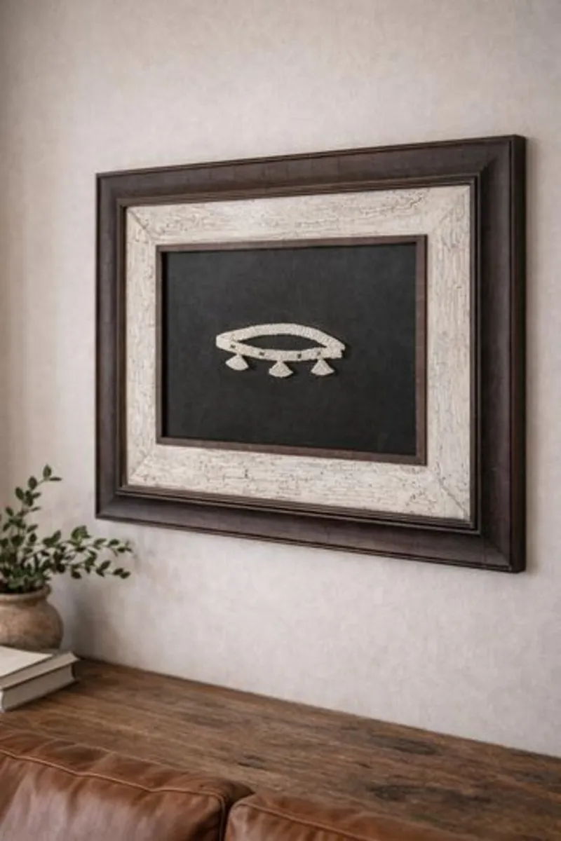 Large Hand-Beaded South African Wall Art Framed - Image 1