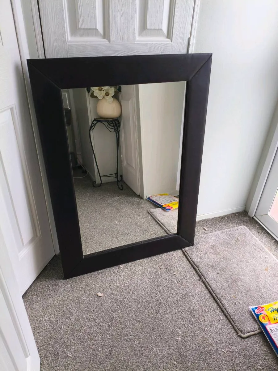 Leather effect mirror brown, like new 30 Euro - Image 1