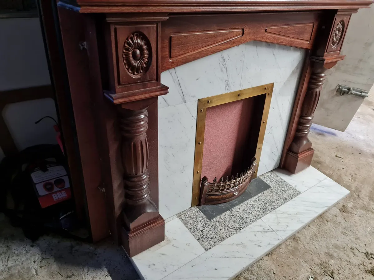 Fireplace with surround and hearth