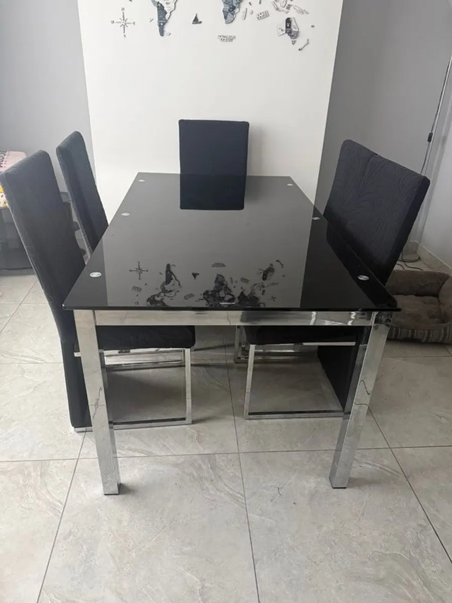 Black Glass Dining Table - Image 2