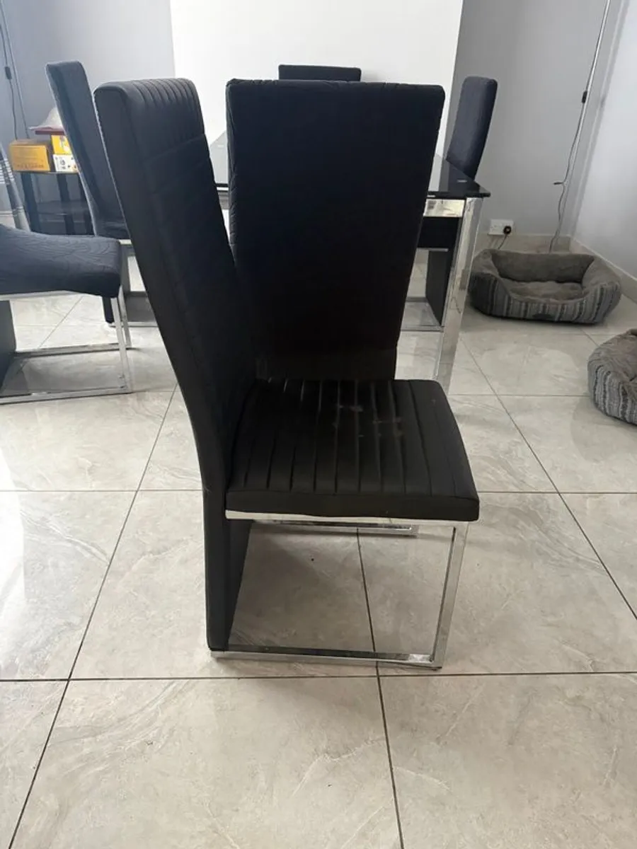 Black Glass Dining Table - Image 3