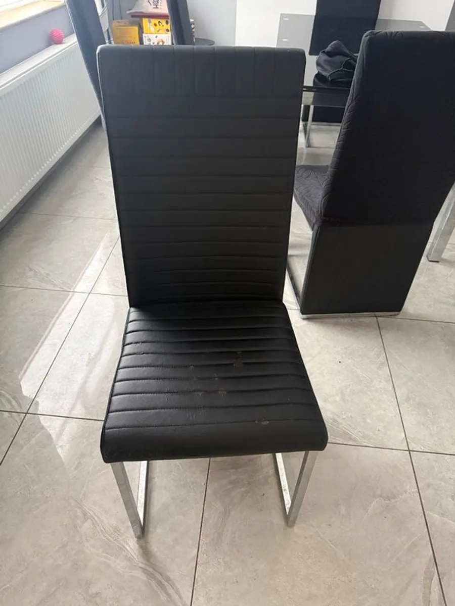 Black Glass Dining Table - Image 4