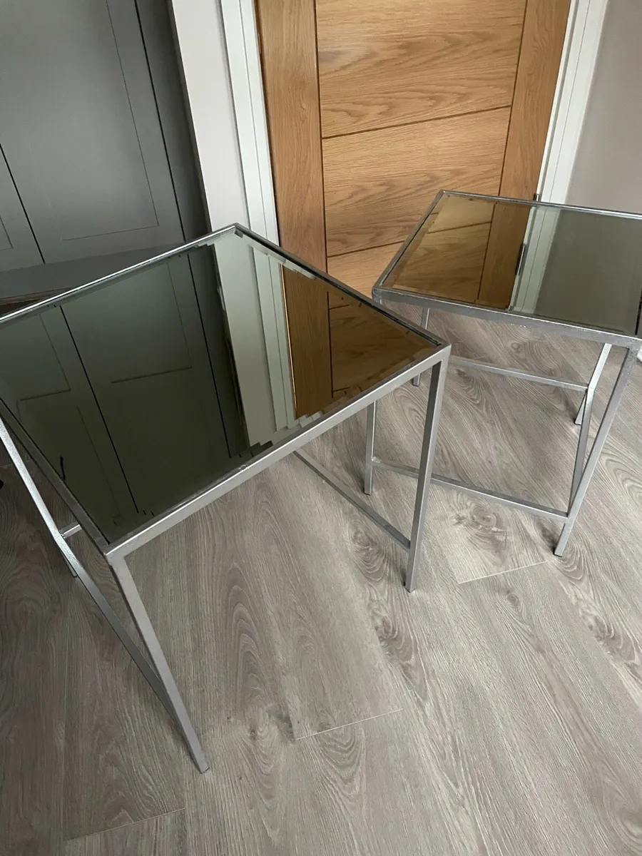 Side Tables chrome with mirror glass - Image 1