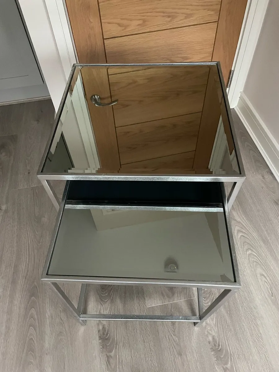 Side Tables chrome with mirror glass - Image 3