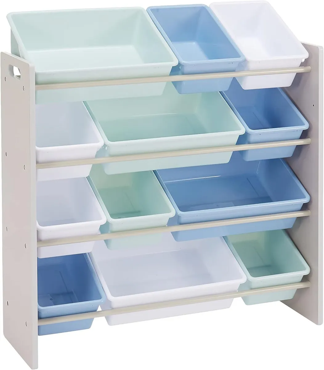Kids’ Toy 4 Shelf Storage Organiser With 12 - Image 1