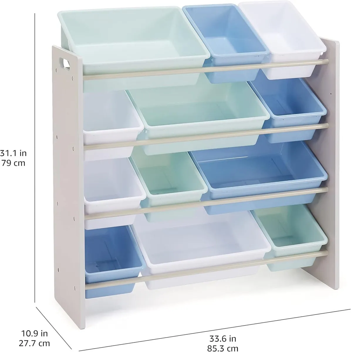 Kids’ Toy 4 Shelf Storage Organiser With 12 - Image 3