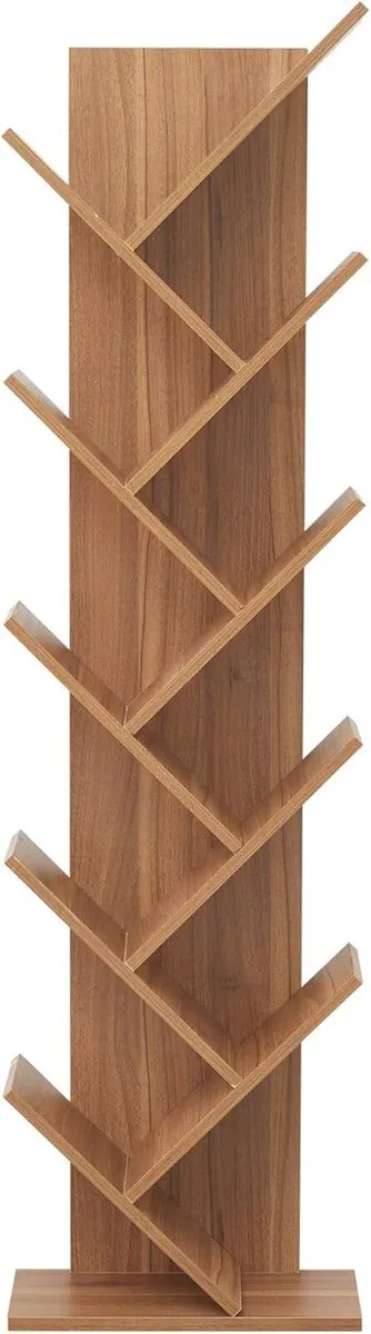 Bookshelf Shelving Unit 10 Shelves Wood Brown - Image 1