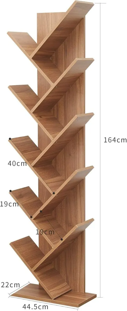 Bookshelf Shelving Unit 10 Shelves Wood Brown - Image 3