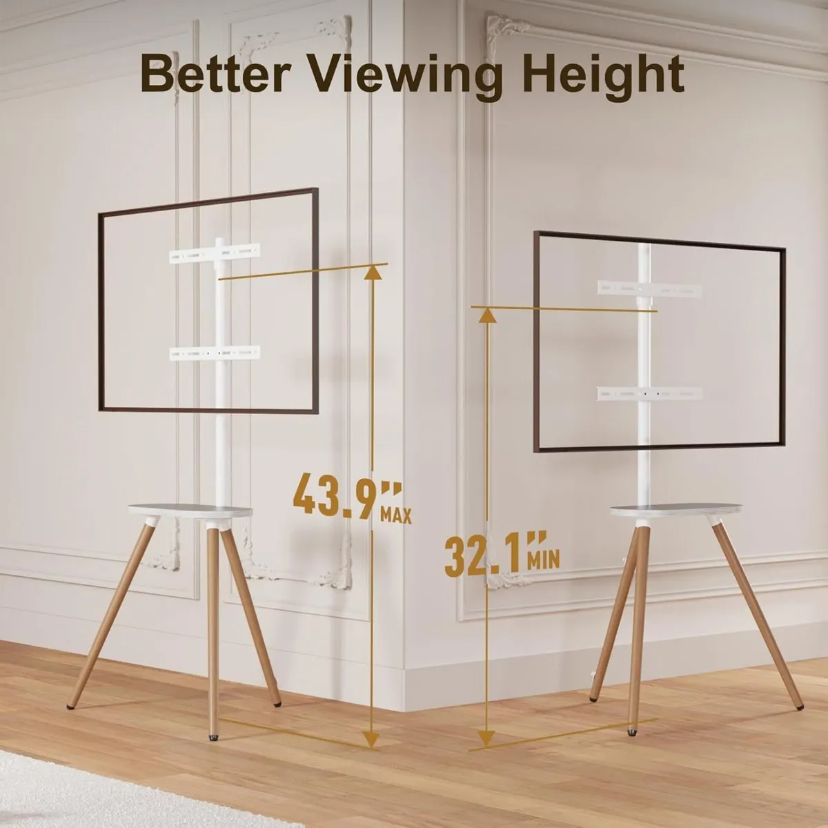 Tripod Easel TV Stand for 43-65 TVs Height-Adjust - Image 3