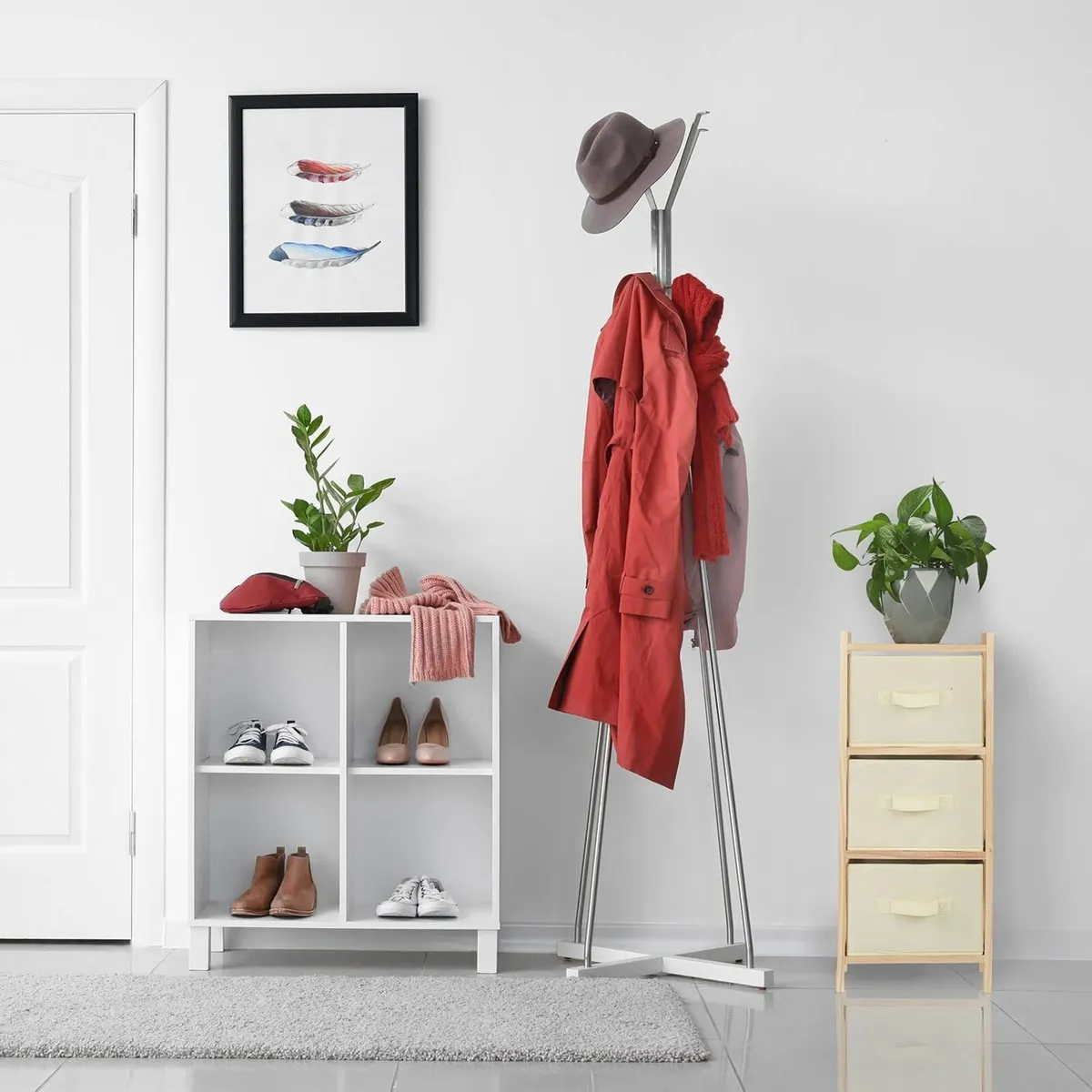 Bathroom Shelf with 3 Foldable Baskets Storage - Image 2