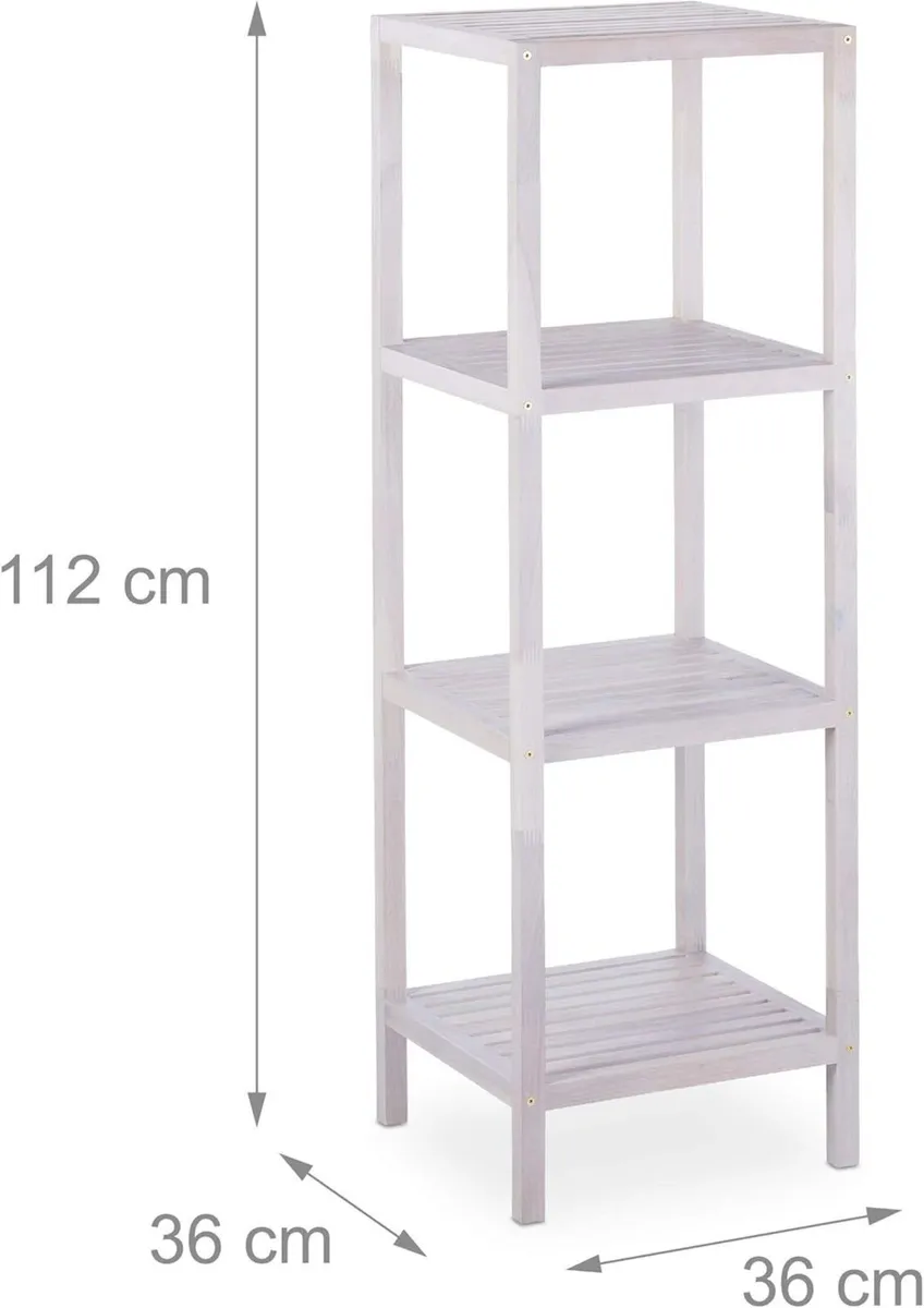 Bathroom Shelf Walnut with Storage Open Quadratic - Image 3