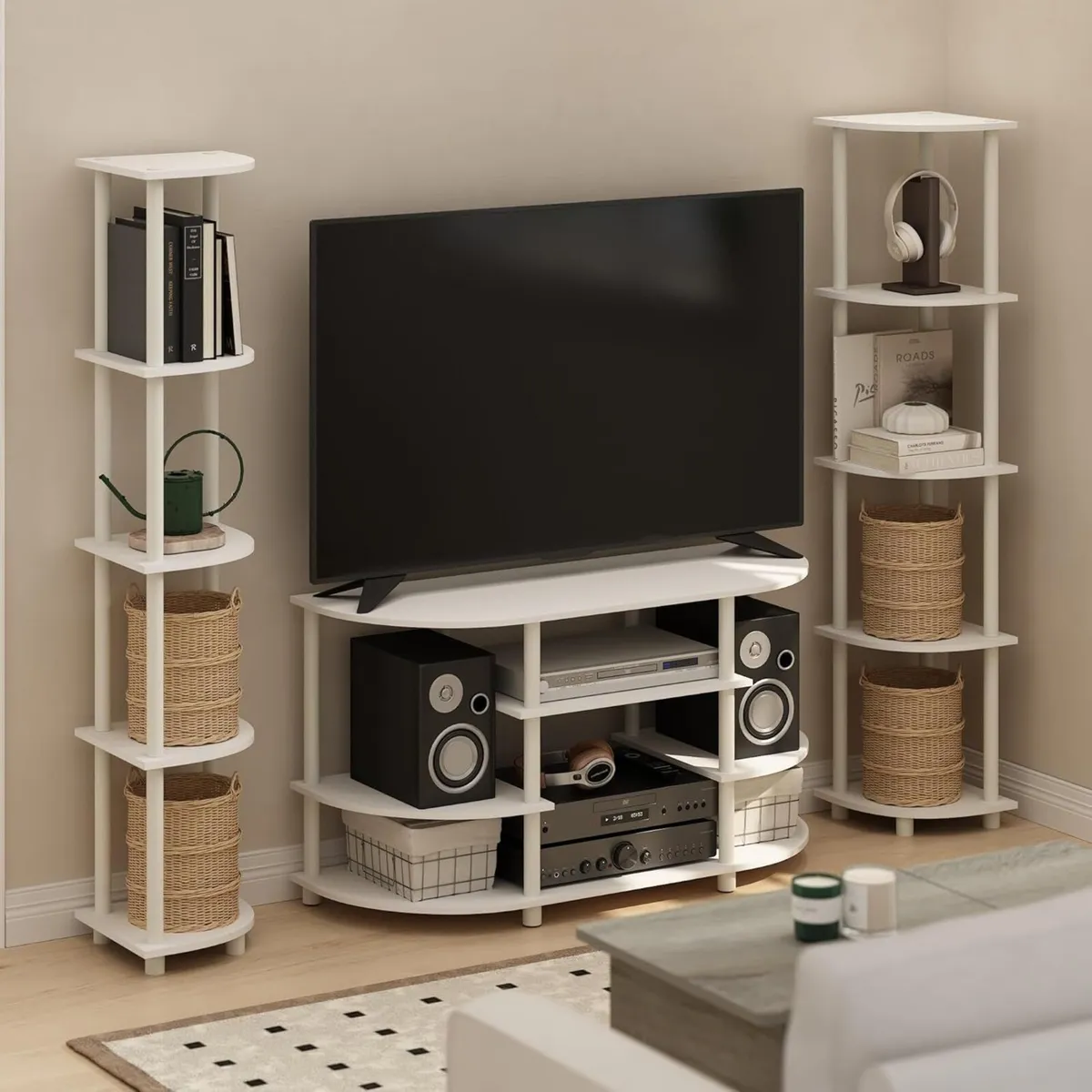JAYA TV Stand Simple Design Corner Entertainment - Image 2