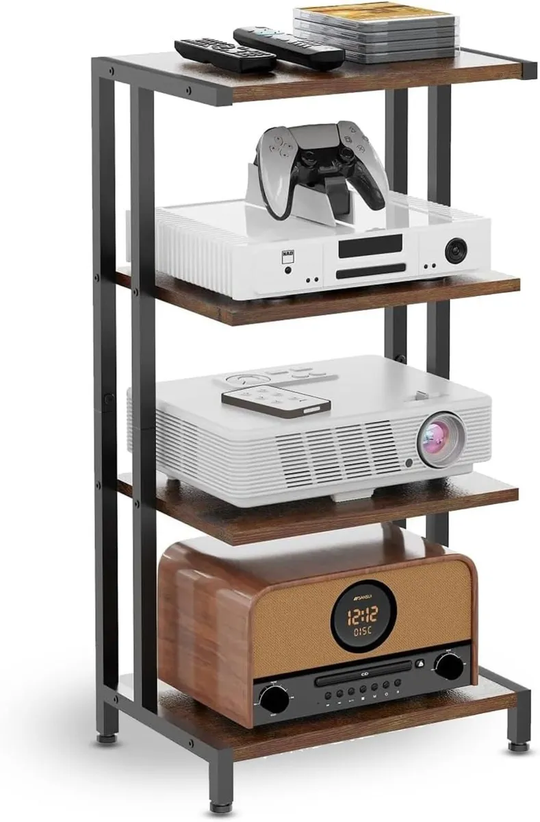 HiFi Stand With Storage Shelf 4-Tier Record - Image 1