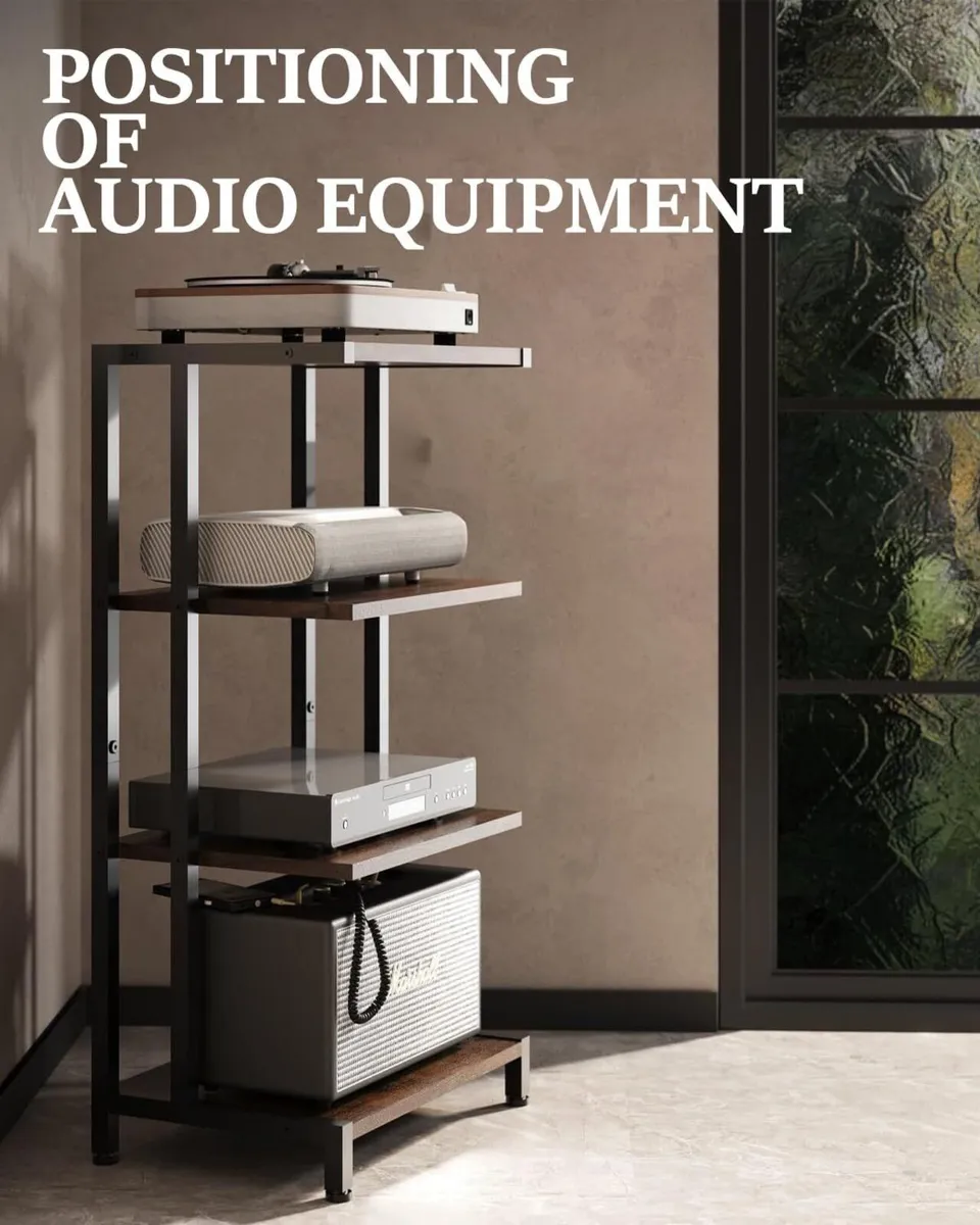 HiFi Stand With Storage Shelf 4-Tier Record - Image 3