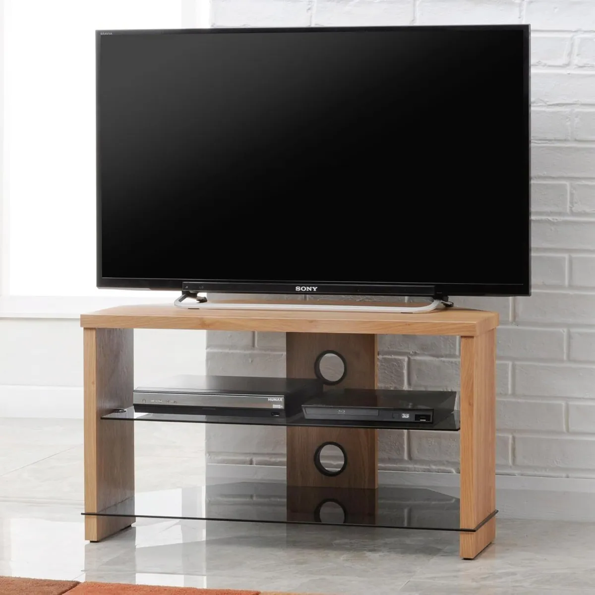 Montreal TV Stand with wood top and sides tinted - Image 2
