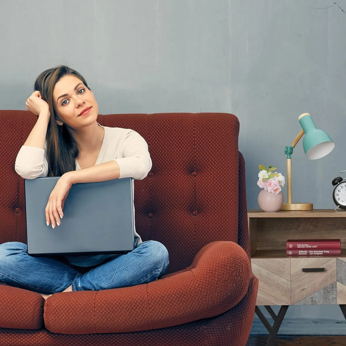 Night Stand Side Table Drawer Industrial H x W D: - Image 4