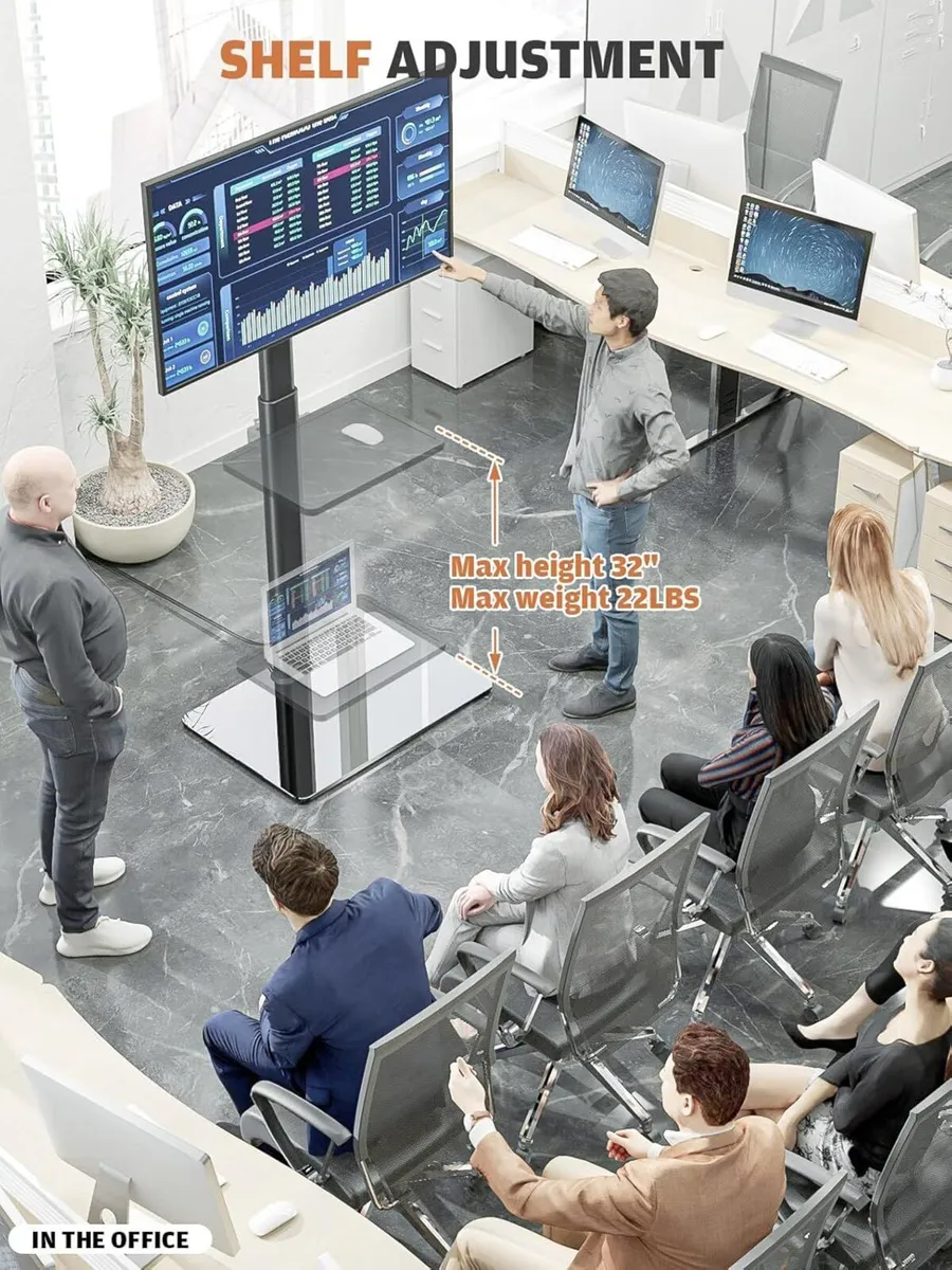 Universal Floor TV Stand with Swivel Mount for 19 - Image 4