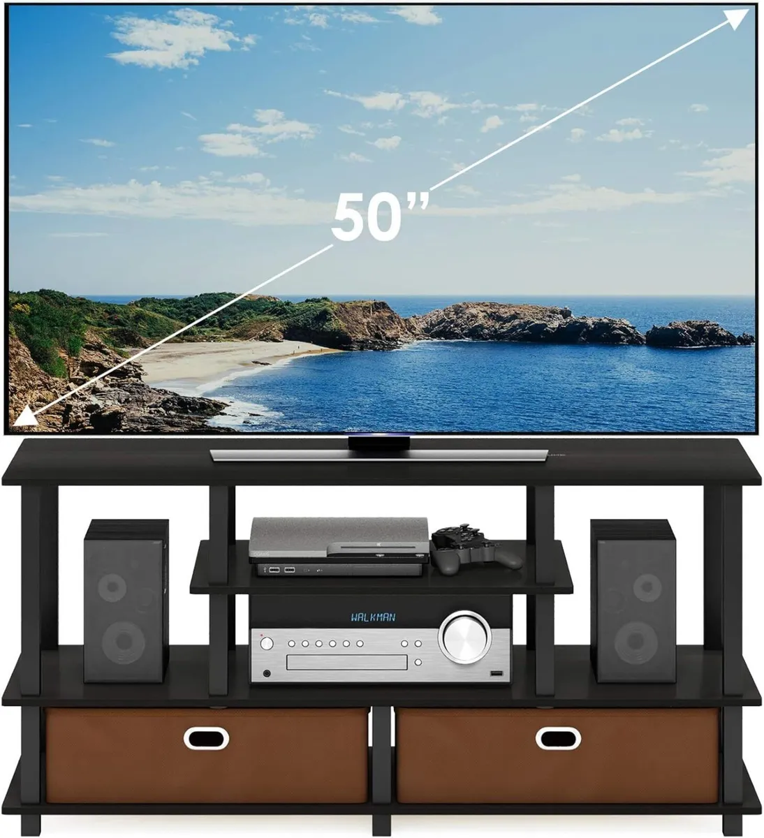 JAYA TV Stand 4-Tier Entertainment Center Console - Image 4