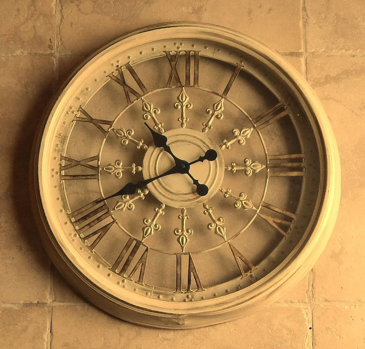 Large Metal Framed & Glass Wall Clock - Image 1