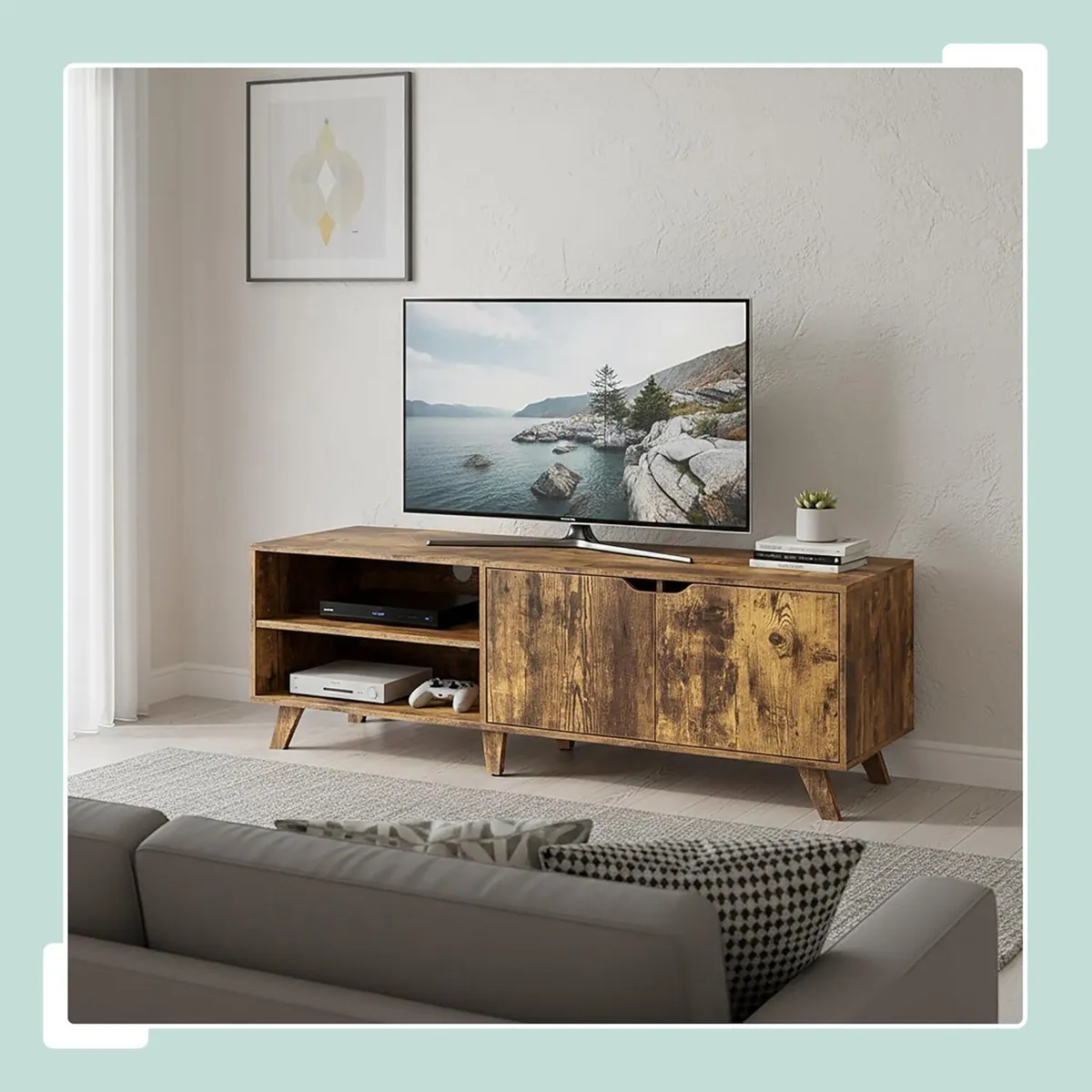 TV Lowboard with 6 compartments cable management - Image 2