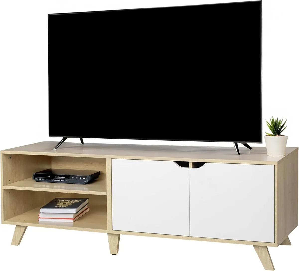 TV Lowboard with 6 Compartments Cable Management - Image 1